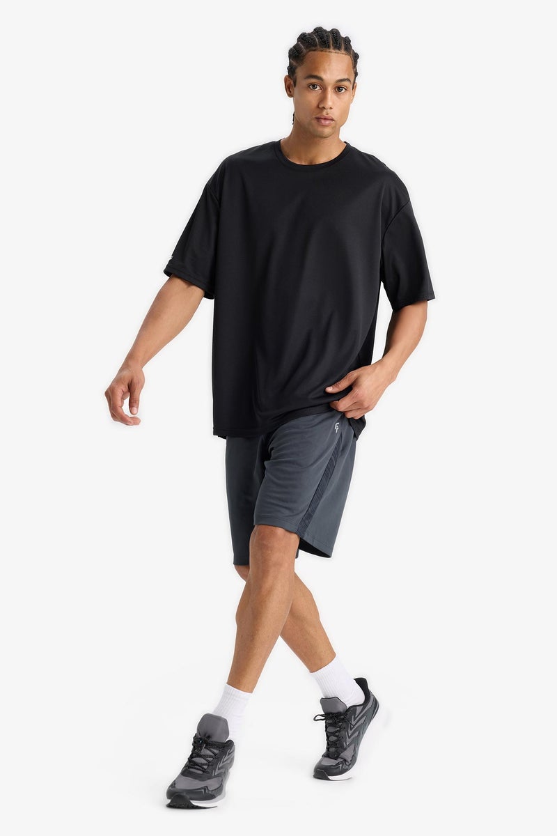 DeFacto Grey Man DeFactoFit Standard Fit Sports Shorts Casual - Image 1